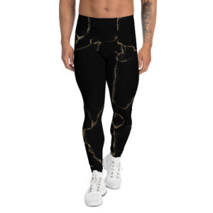 Men's Leggings - Black Marble